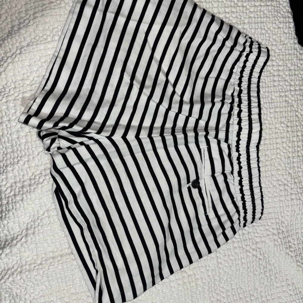 Black and White Striped Shorts
